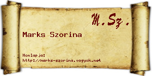 Marks Szorina névjegykártya